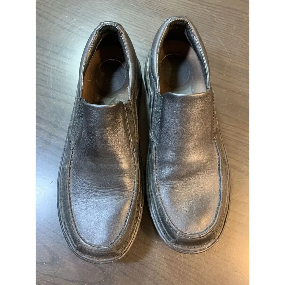 Streetcars Slip On Loafer Black Leather‎ Comfort Shoes Mens Sz 8.5 2W Basic Dad